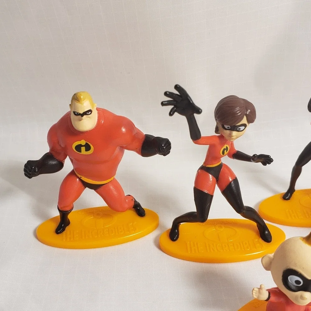 Lot (5) Disney Pixar Incredibles Family Mini Figures Cake Toppers 1.5